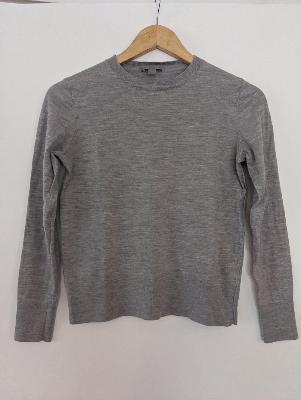 COS Womens Lightweight Wool Crewneck Long-Sleeve Sweater In Gray Size XS
